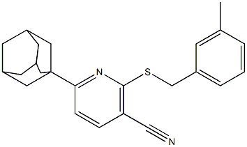 6-(1-adamantyl)-2-[(3-methylbenzyl)sulfanyl]nicotinonitrile 结构式