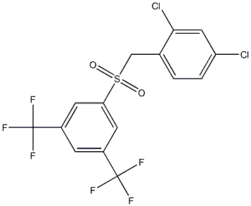 2,4-dichloro-1-({[3,5-di(trifluoromethyl)phenyl]sulfonyl}methyl)benzene 结构式