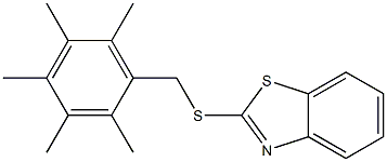 2-[(2,3,4,5,6-pentamethylbenzyl)thio]-1,3-benzothiazole 结构式