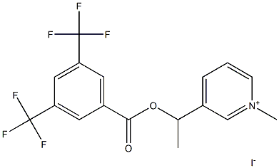 3-(1-{[3,5-di(trifluoromethyl)benzoyl]oxy}ethyl)-1-methylpyridinium iodide 结构式