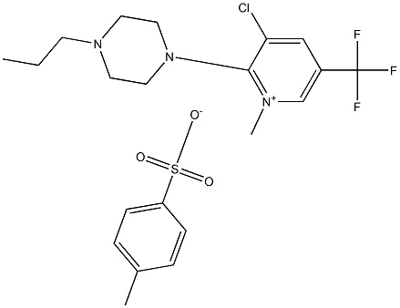 3-chloro-1-methyl-2-(4-propylpiperazino)-5-(trifluoromethyl)pyridinium 4-me thylbenzene-1-sulfonate 结构式