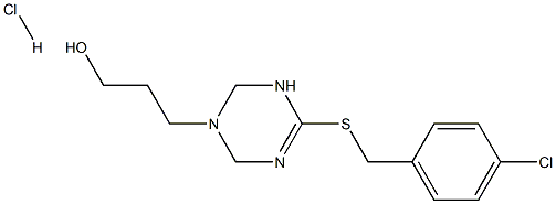 3-{4-[(4-chlorobenzyl)thio]-1,2,3,6-tetrahydro-1,3,5-triazin-1-yl}propan-1-ol hydrochloride 结构式