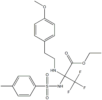 ethyl 3,3,3-trifluoro-2-[(4-methoxyphenethyl)amino]-2-{[(4-methylphenyl)sulfonyl]amino}propanoate 结构式