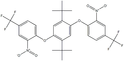 1,4-di(tert-butyl)-2,5-di[2-nitro-4-(trifluoromethyl)phenoxy]benzene 结构式