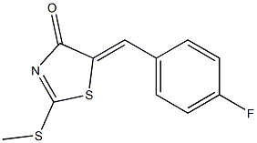 5-[(Z)-(4-fluorophenyl)methylidene]-2-(methylsulfanyl)-1,3-thiazol-4-one 结构式