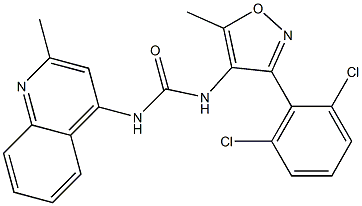 N-[3-(2,6-dichlorophenyl)-5-methylisoxazol-4-yl]-N'-(2-methyl-4-quinolyl)urea 结构式