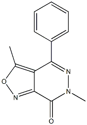 3,6-dimethyl-4-phenyl-6,7-dihydroisoxazolo[3,4-d]pyridazin-7-one 结构式