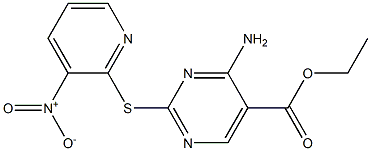 ethyl 4-amino-2-[(3-nitro-2-pyridyl)thio]pyrimidine-5-carboxylate 结构式