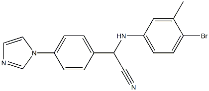 2-(4-bromo-3-methylanilino)-2-[4-(1H-imidazol-1-yl)phenyl]acetonitrile 结构式