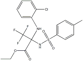 ethyl 2-(2-chloroanilino)-3,3,3-trifluoro-2-{[(4-methylphenyl)sulfonyl]amino}propanoate 结构式