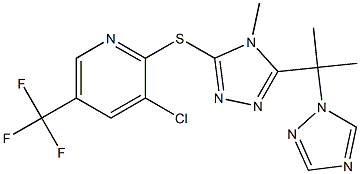 3-chloro-2-({4-methyl-5-[1-methyl-1-(1H-1,2,4-triazol-1-yl)ethyl]-4H-1,2,4-triazol-3-yl}sulfanyl)-5-(trifluoromethyl)pyridine 结构式