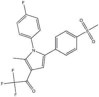 2,2,2-trifluoro-1-{1-(4-fluorophenyl)-2-methyl-5-[4-(methylsulfonyl)phenyl]-1H-pyrrol-3-yl}-1-ethanone 结构式