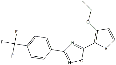 5-(3-ethoxy-2-thienyl)-3-[4-(trifluoromethyl)phenyl]-1,2,4-oxadiazole 结构式