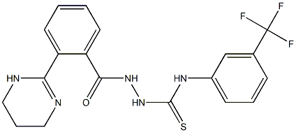 N1-[3-(trifluoromethyl)phenyl]-2-[2-(1,4,5,6-tetrahydropyrimidin-2-yl)benzoyl]hydrazine-1-carbothioamide 结构式