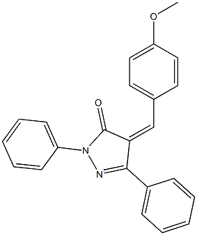 4-[(4-methoxyphenyl)methylene]-2,5-diphenyl-2,4-dihydro-3H-pyrazol-3-one 结构式