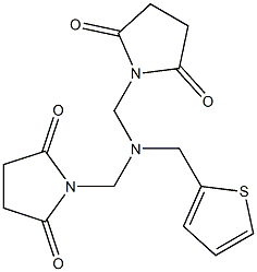 1-{[[(2,5-dioxotetrahydro-1H-pyrrol-1-yl)methyl](2-thienylmethyl)amino]methyl}pyrrolidine-2,5-dione 结构式