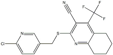 2-{[(6-chloro-3-pyridinyl)methyl]sulfanyl}-4-(trifluoromethyl)-5,6,7,8-tetrahydro-3-quinolinecarbonitrile 结构式