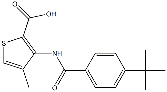 3-{[4-(tert-butyl)benzoyl]amino}-4-methyl-2-thiophenecarboxylic acid 结构式