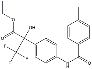 ethyl 3,3,3-trifluoro-2-hydroxy-2-{4-[(4-methylbenzoyl)amino]phenyl}propanoate 结构式