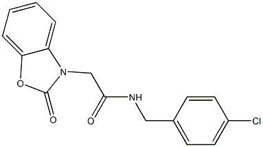 N-(4-chlorobenzyl)-2-[2-oxo-1,3-benzoxazol-3(2H)-yl]acetamide 结构式