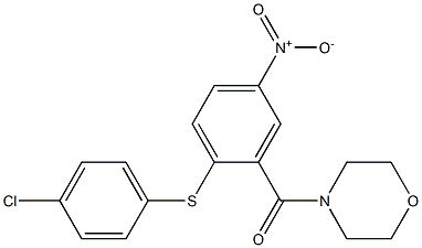 {2-[(4-chlorophenyl)thio]-5-nitrophenyl}(morpholino)methanone 结构式