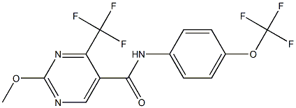 N5-[4-(trifluoromethoxy)phenyl]-2-methoxy-4-(trifluoromethyl)pyrimidine-5-carboxamide 结构式