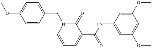 N-(3,5-dimethoxyphenyl)-1-(4-methoxybenzyl)-2-oxo-1,2-dihydro-3-pyridinecarboxamide 结构式