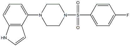 4-{4-[(4-fluorophenyl)sulfonyl]piperazino}-1H-indole 结构式