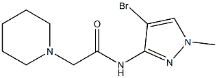 N-(4-bromo-1-methyl-1H-pyrazol-3-yl)-2-piperidinoacetamide 结构式