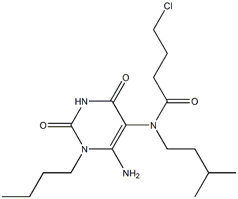 N-(6-Amino-1-butyl-2,4-dioxo-1,2,3,4-tetrahydro-pyrimidin-5-yl)-4-chloro-N-(3-methyl-butyl)-butyramide 结构式