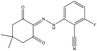 2-[2-(4,4-dimethyl-2,6-dioxocyclohexyliden)hydrazino]-6-fluorobenzonitrile 结构式