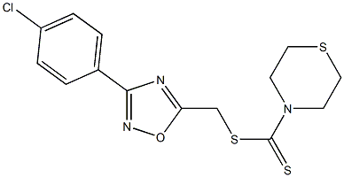 [3-(4-chlorophenyl)-1,2,4-oxadiazol-5-yl]methyl thiomorpholine-4-carbodithioate 结构式