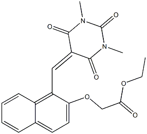 ethyl 2-[(1-{[1,3-dimethyl-2,4,6-trioxotetrahydro-5(2H)-pyrimidinyliden]methyl}-2-naphthyl)oxy]acetate 结构式