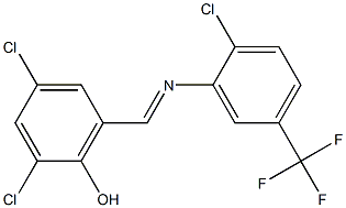 2,4-dichloro-6-({[2-chloro-5-(trifluoromethyl)phenyl]imino}methyl)phenol 结构式