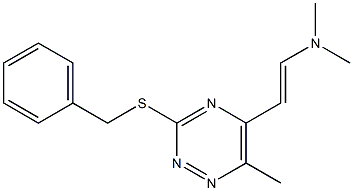 (E)-2-[3-(benzylsulfanyl)-6-methyl-1,2,4-triazin-5-yl]-N,N-dimethyl-1-ethenamine 结构式