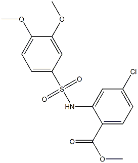 methyl 4-chloro-2-{[(3,4-dimethoxyphenyl)sulfonyl]amino}benzoate 结构式