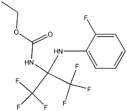 ethyl N-[2,2,2-trifluoro-1-(2-fluoroanilino)-1-(trifluoromethyl)ethyl]carbamate 结构式