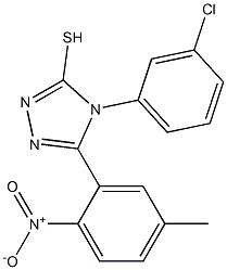 4-(3-chlorophenyl)-5-(5-methyl-2-nitrophenyl)-4H-1,2,4-triazole-3-thiol 结构式
