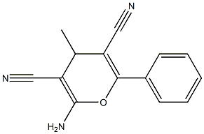 2-amino-4-methyl-6-phenyl-4H-pyran-3,5-dicarbonitrile 结构式