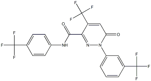 6-oxo-4-(trifluoromethyl)-1-[3-(trifluoromethyl)phenyl]-N-[4-(trifluoromethyl)phenyl]-1,6-dihydro-3-pyridazinecarboxamide 结构式