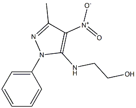 2-[(3-methyl-4-nitro-1-phenyl-1H-pyrazol-5-yl)amino]ethan-1-ol 结构式