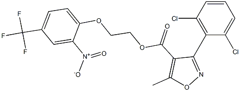 2-[2-nitro-4-(trifluoromethyl)phenoxy]ethyl 3-(2,6-dichlorophenyl)-5-methylisoxazole-4-carboxylate 结构式