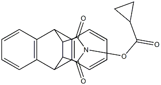 17-[(cyclopropylcarbonyl)oxy]-17-azapentacyclo[6.6.5.0~2,7~.0~9,14~.0~15,19~]nonadeca-2(7),3,5,9(14),10,12-hexaene-16,18-dione 结构式