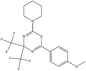 2-(4-methoxyphenyl)-6-piperidino-4,4-di(trifluoromethyl)-4H-1,3,5-oxadiazine 结构式
