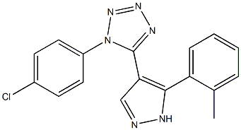 1-(4-chlorophenyl)-5-[5-(2-methylphenyl)-1H-pyrazol-4-yl]-1H-1,2,3,4-tetraazole 结构式