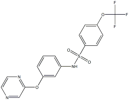 N-[3-(2-pyrazinyloxy)phenyl]-4-(trifluoromethoxy)benzenesulfonamide 结构式