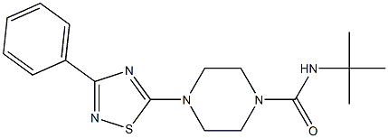 N1-(tert-butyl)-4-(3-phenyl-1,2,4-thiadiazol-5-yl)piperazine-1-carboxamide 结构式