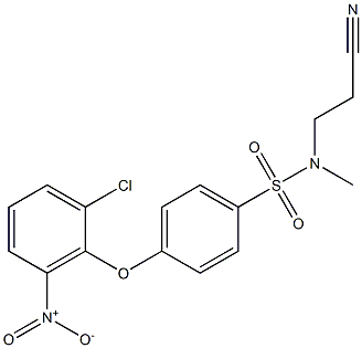 N1-(2-cyanoethyl)-N1-methyl-4-(2-chloro-6-nitrophenoxy)benzene-1-sulfonamide 结构式