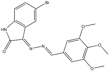 5-bromo-3-[2-(3,4,5-trimethoxybenzylidene)hydrazono]indolin-2-one 结构式