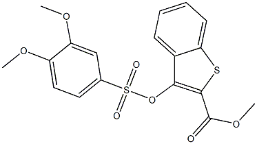 methyl 3-{[(3,4-dimethoxyphenyl)sulfonyl]oxy}benzo[b]thiophene-2-carboxylate 结构式